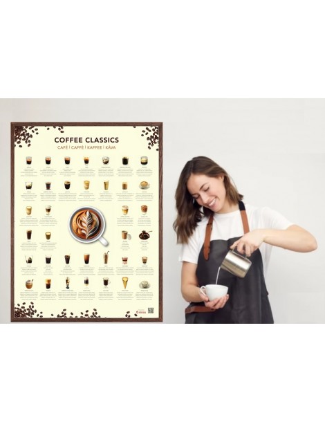Barista Poster - s Werelds klassieke koffiesoorten uitgelegd in 5 talen